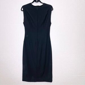Narciso Rodriguez Front Zip Sleeveless Sheath Wool Dress Black 8